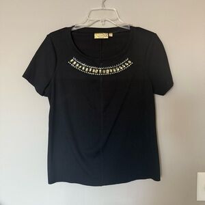 NWOT Princess Vera Wang Black Embellished Top Juniors M